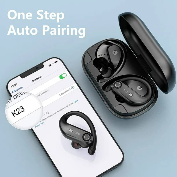 Bluetooth Headphones 4 Mic Noise Cancelling for Calls, Wireless Earbuds with 2200mAh Charging Case, Support Wireless Charging, Compatible with iPhone 13 Pro Max XS XR Samsung Android