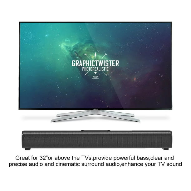 2.1ch Sound Bars for TV, Soundbar with Subwoofer, Wired & Wireless Bluetooth 5.0 3D Surround Speakers, Optical/HDMI/AUX/RCA/USB Connection, Wall Mountable, Remote Control