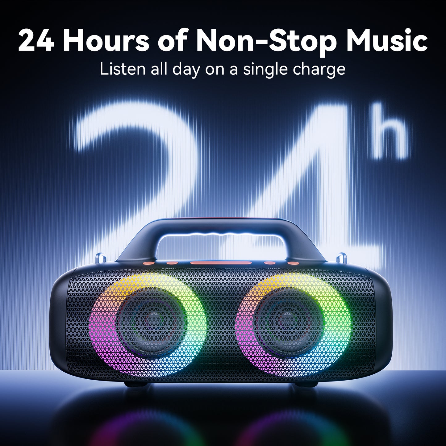 VEATOOL Portable Bluetooth Speaker, 80W Peak Loud Outdoor Speaker with Bass, 24H Playtime, RGB Lights,Portable Wireless Speakers for Outdoor, Home, Party, Pool, Beach, Tailgating, Gym, Work, Gifts