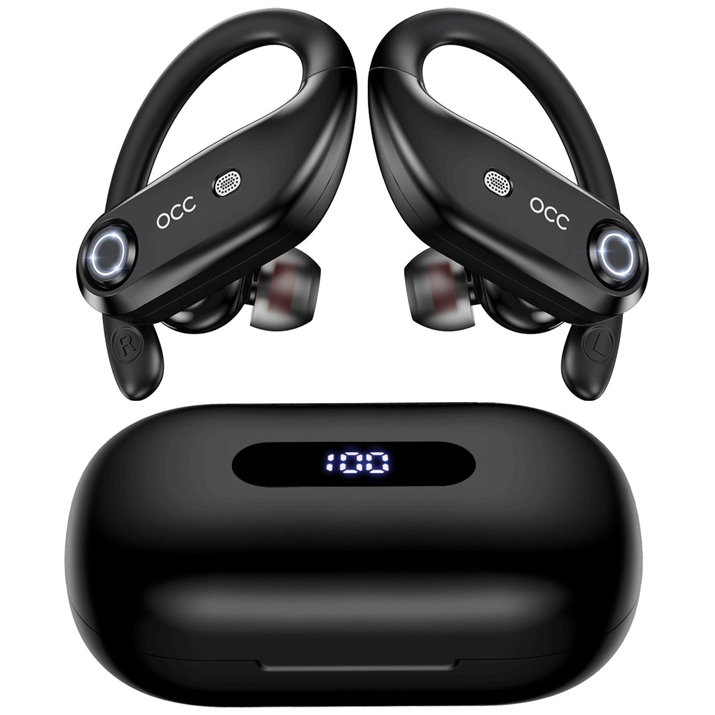 Bluetooth Headphones 4 Mic Noise Cancelling for Calls, Wireless Earbuds with 2200mAh Charging Case, Support Wireless Charging, Compatible with iPhone 13 Pro Max XS XR Samsung Android