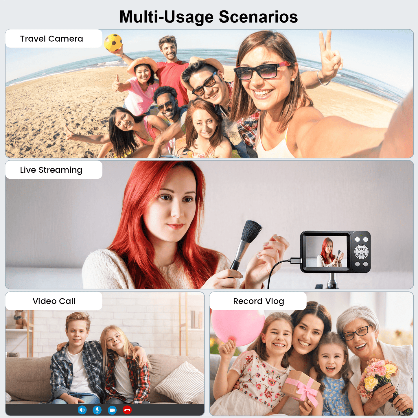 Losei 64MP 4K Digital Camera, 2.8" Screen 18X Digital Zoom Anti Shake Compact Retro Camera, Vlogging Camera for Kids Teens Seniors with 32GB Card(Black)
