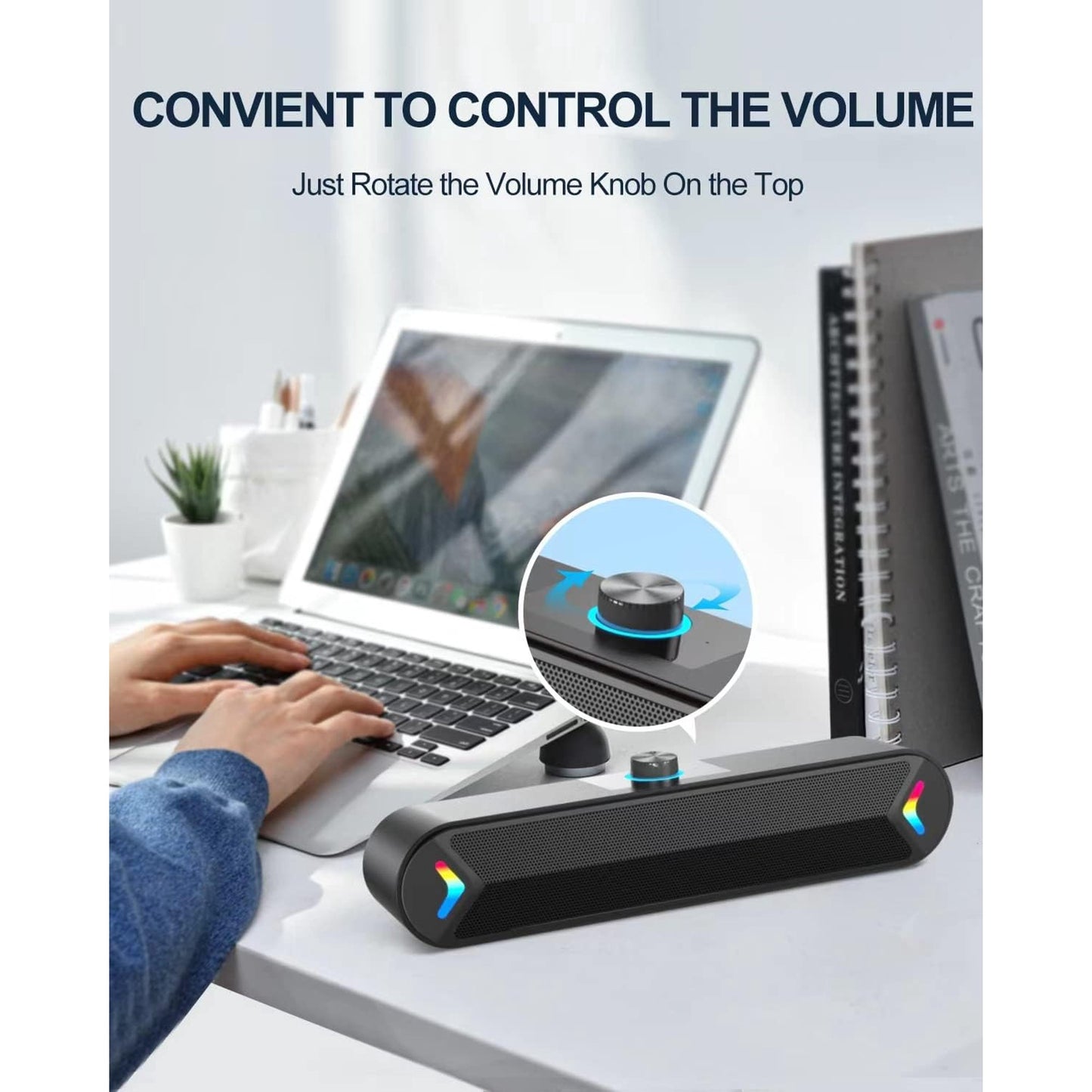 Occiam Computer Speakers,Wired USB-Powered PC Speakers with 10W Stereo Sound,Sound-bar Speakers for PC Desktop Computer Laptop Monitor