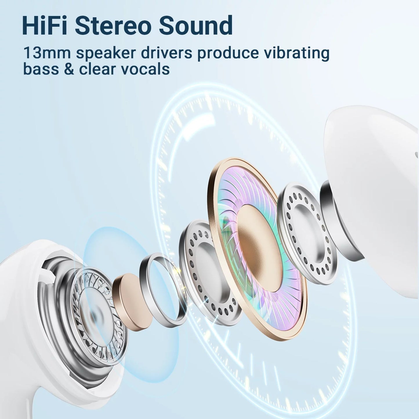 Wireless Earbuds Bluetooth Headphones 48hrs Play Back Sport Earphones with LED Display Over-Ear Buds with Earhooks Built-in Mic Headset for Workout