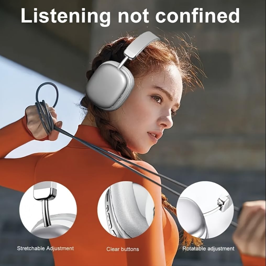 Wireless Over-Ear Headphones. Active Noise Cancelling, Transparency Mode, Spatial Audio, Bluetooth Headphones with Comfortable Protein Earpads, 24 Hours Playtime for Travel/Work,Silver