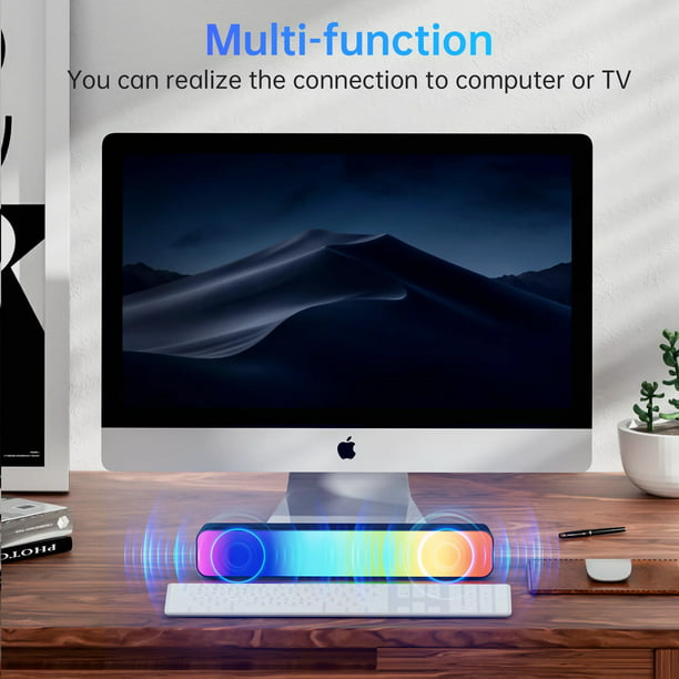 Sound Bar for tv, 20W TV Speakers Wireless Bluetooth Sound Bar with 3D Surround Sound System, Enhanced Bass Technology, Optical/Aux/USB Compatible- 16 Inch