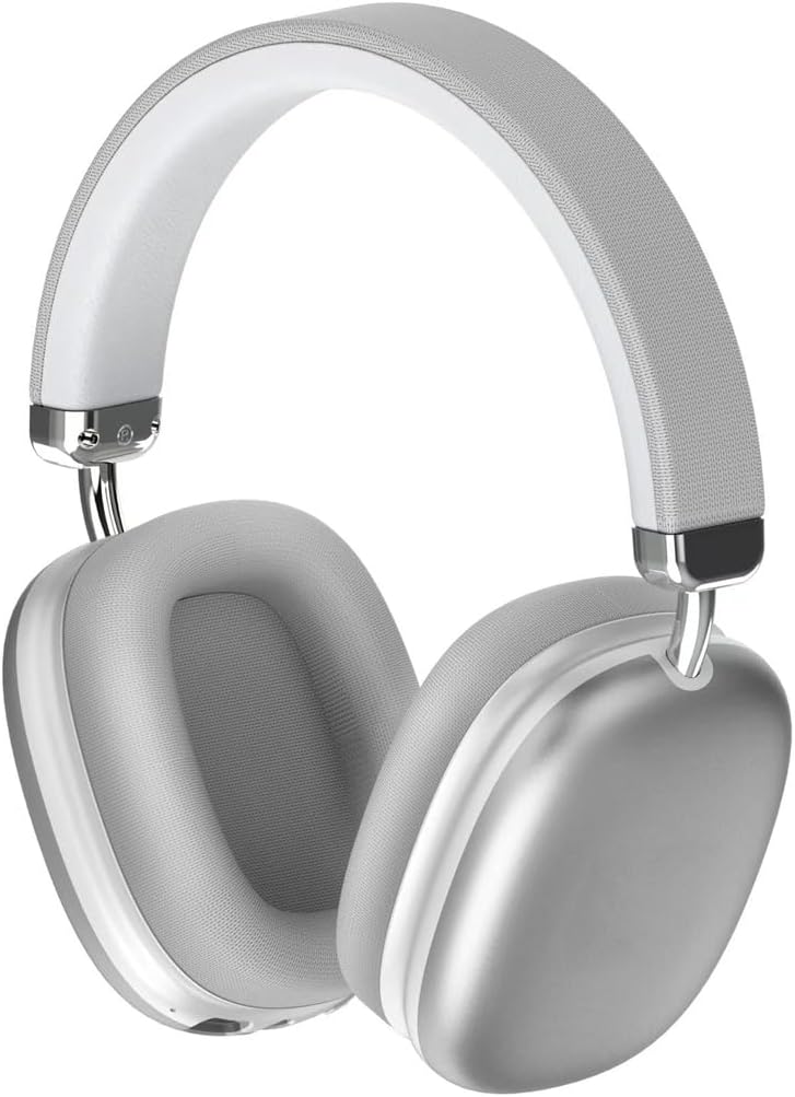 Wireless Over-Ear Headphones. Active Noise Cancelling, Transparency Mode, Spatial Audio, Bluetooth Headphones with Comfortable Protein Earpads, 24 Hours Playtime for Travel/Work,Silver