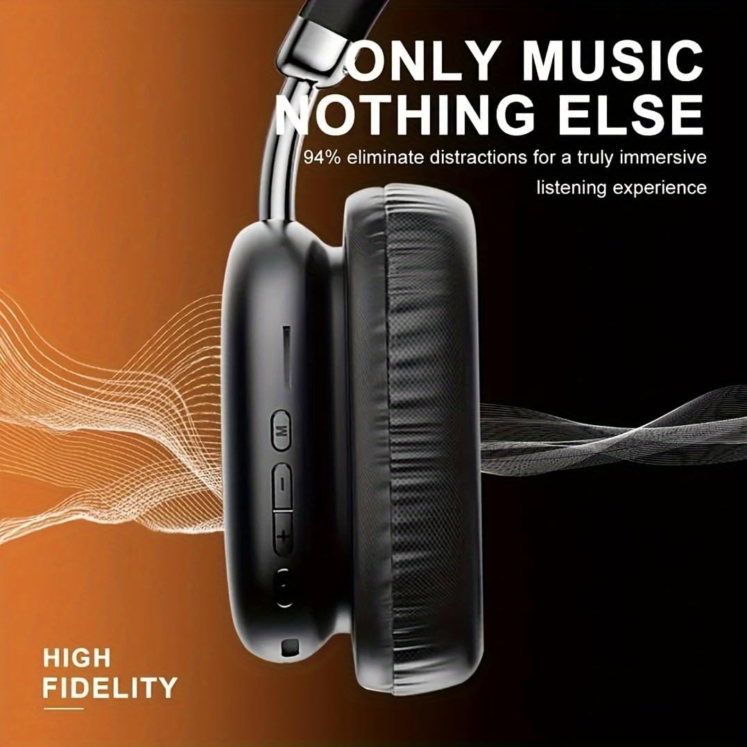 Wireless Over-Ear Headphones. Active Noise Cancelling, Transparency Mode, Spatial Audio, Bluetooth Headphones with Comfortable Protein Earpads, 24 Hours Playtime for Travel/Work,Titanium Black