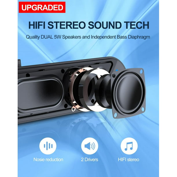Occiam Computer Speakers,Wired USB-Powered PC Speakers with 10W Stereo Sound,Sound-bar Speakers for PC Desktop Computer Laptop Monitor