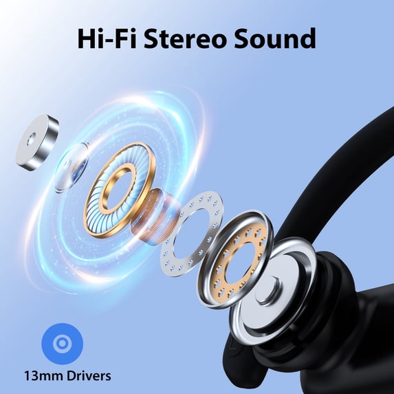 VEAT00L Wireless Earbuds Bluetooth Headphone Sport, Bluetooth 5.4 Earbud, 72Hrs Earphone with Earhook, Noise Cancelling Mic, IP7 Waterproof Headset for Workout/Running