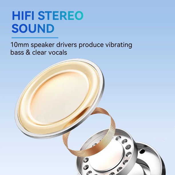 Wireless Earbuds Bluetooth 5.0 Headphones IPX5 Waterproof TWS Deep Bass Stereo Noise Cancelling Headset in Ear 50H Playtime Mic USB-C Charging Case LED Battery Display for Sport