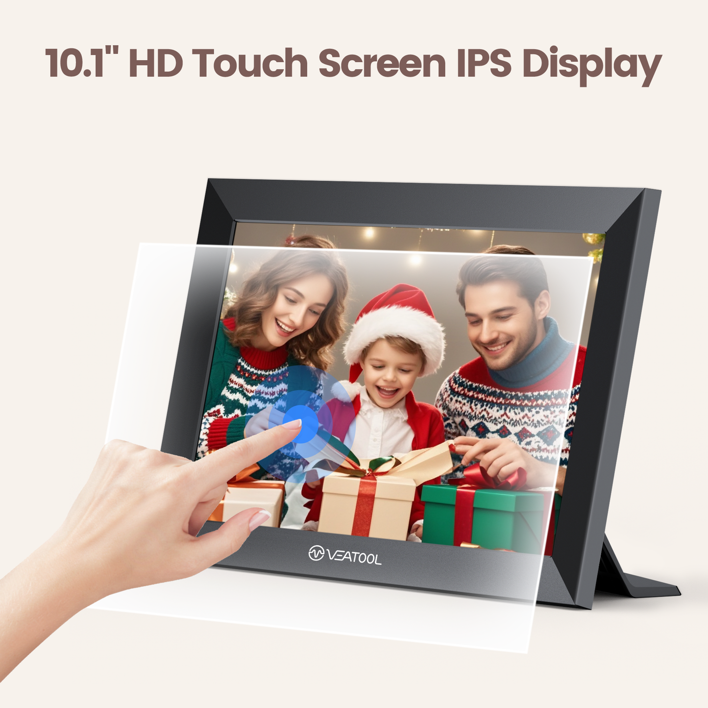 VEAT00L WiFi Digital Picture Frame 10.1 Inch, 1080P IPS Touch Screen Digital Photo Frame with 32GB Memory, Auto-Rotate, Wall Mountable, Instantly Send Photos or Videos from Anywhere via Uhale App
