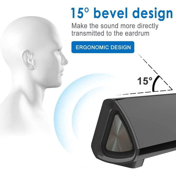 Portable Sound Bar for TV/PC, 105dB Bluetooth 5.0 Wireless & Wired Soundbar with 2200 mAh Battery, 3D Surround Sound Home Theater Built-in Subwoofer with Remote Control for Projectors/Phones/Tablets