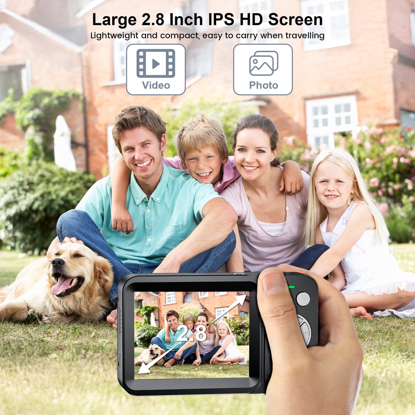 Losei 64MP 4K Digital Camera, 2.8" Screen 18X Digital Zoom Anti Shake Compact Retro Camera, Vlogging Camera for Kids Teens Seniors with 32GB Card(Black)