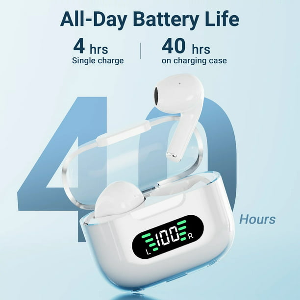 Wireless Earbuds Bluetooth Headphones 48hrs Play Back Sport Earphones with LED Display Over-Ear Buds with Earhooks Built-in Mic Headset for Workout
