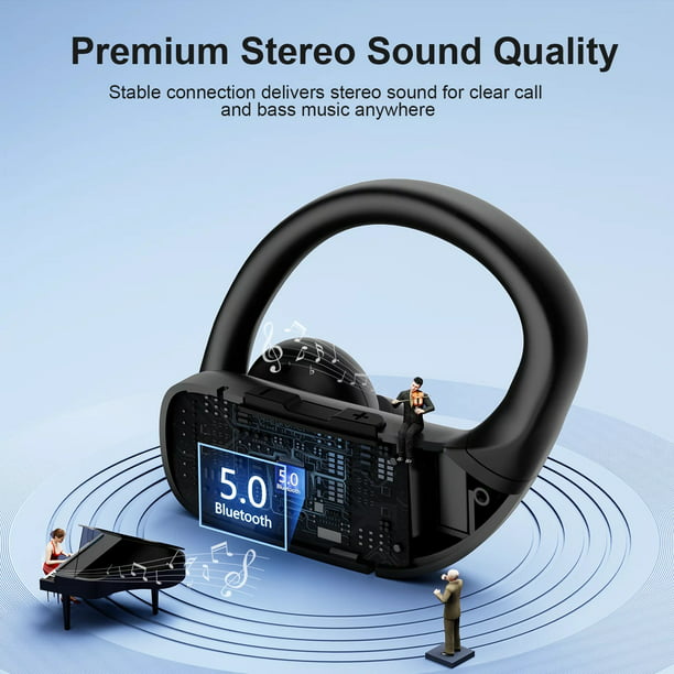 Wireless Earbuds occiam Bluetooth Headphones 48H Play Back Earphones in Ear Waterproof with Microphone LED Display for Sports Running Workout