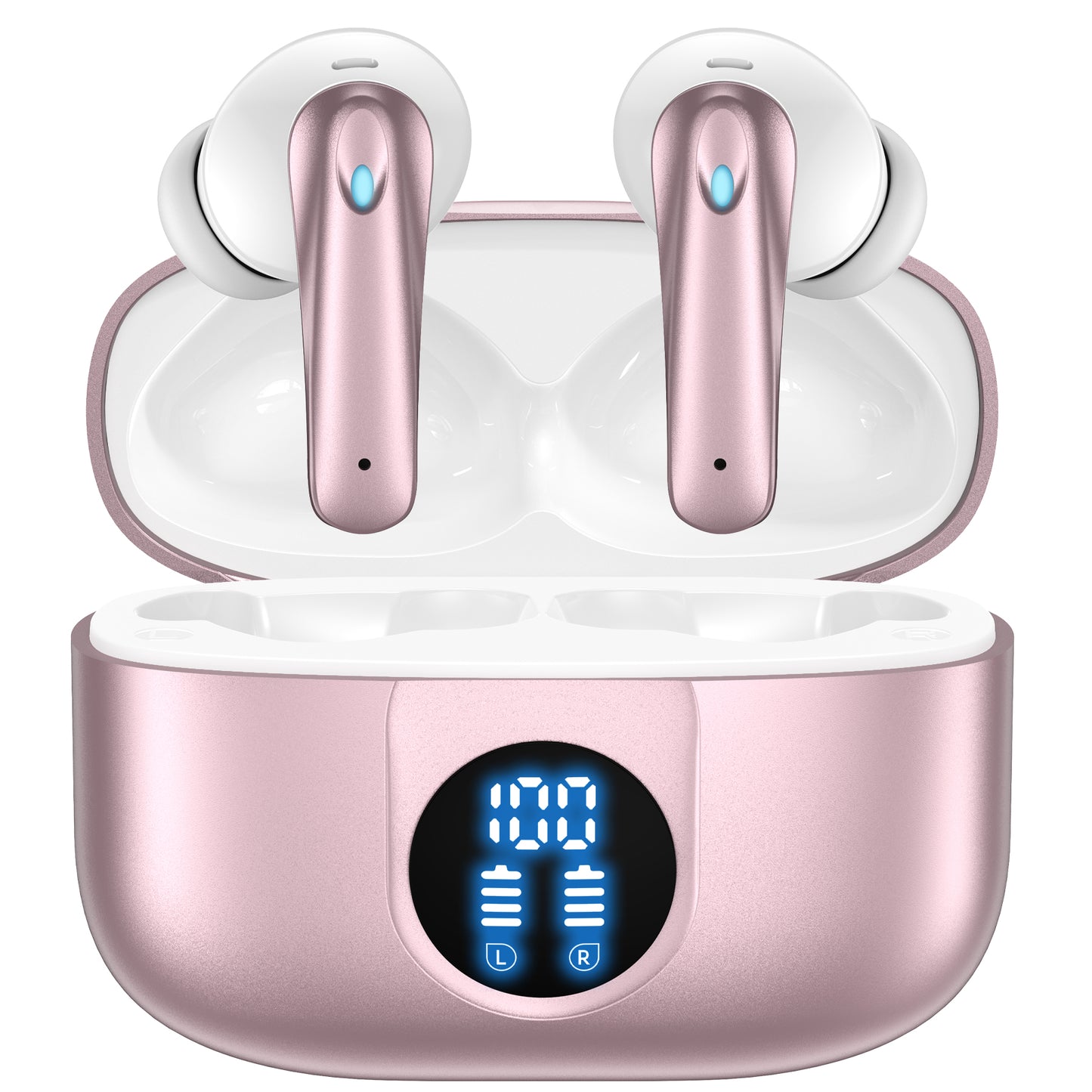 VEAT00L P91 Wireless Earbuds, Bluetooth Headphones V5.4 Stereo Ear buds with Noise Cancelling Mics, 60H Playback Mini Case with Dual LED Display, IP7 Waterproof in-Ear Earphones for Android iOS