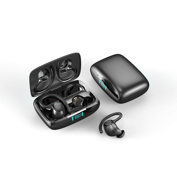 Wireless Earbuds Bluetooth Headphones 48hrs Play Back Sport Earphones with LED Display Over-Ear Buds with Earhooks Built-in Mic Headset for Workout