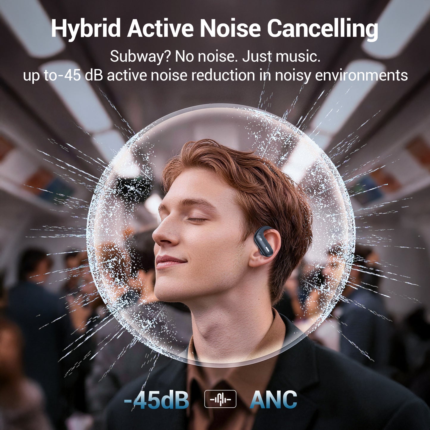 VEAT00L Active Noise Cancelling Ear Buds Wireless Earbuds 75H Playtime Bluetooth Headphones with LED Display Case, Deep Bass Fitness Earphones Gym Running Workout, IP7 Over Earbuds with Earhook
