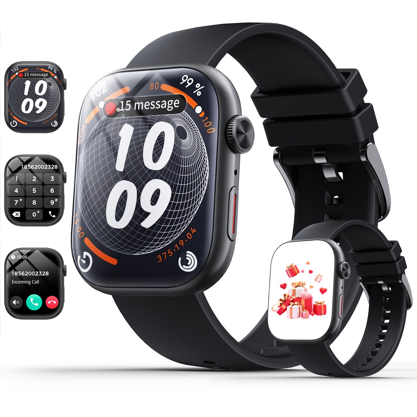 STA Smart Watch for Android and iPhone,2.01" Smartwatch for Men Women,Fitness Activity Tracker (Black)