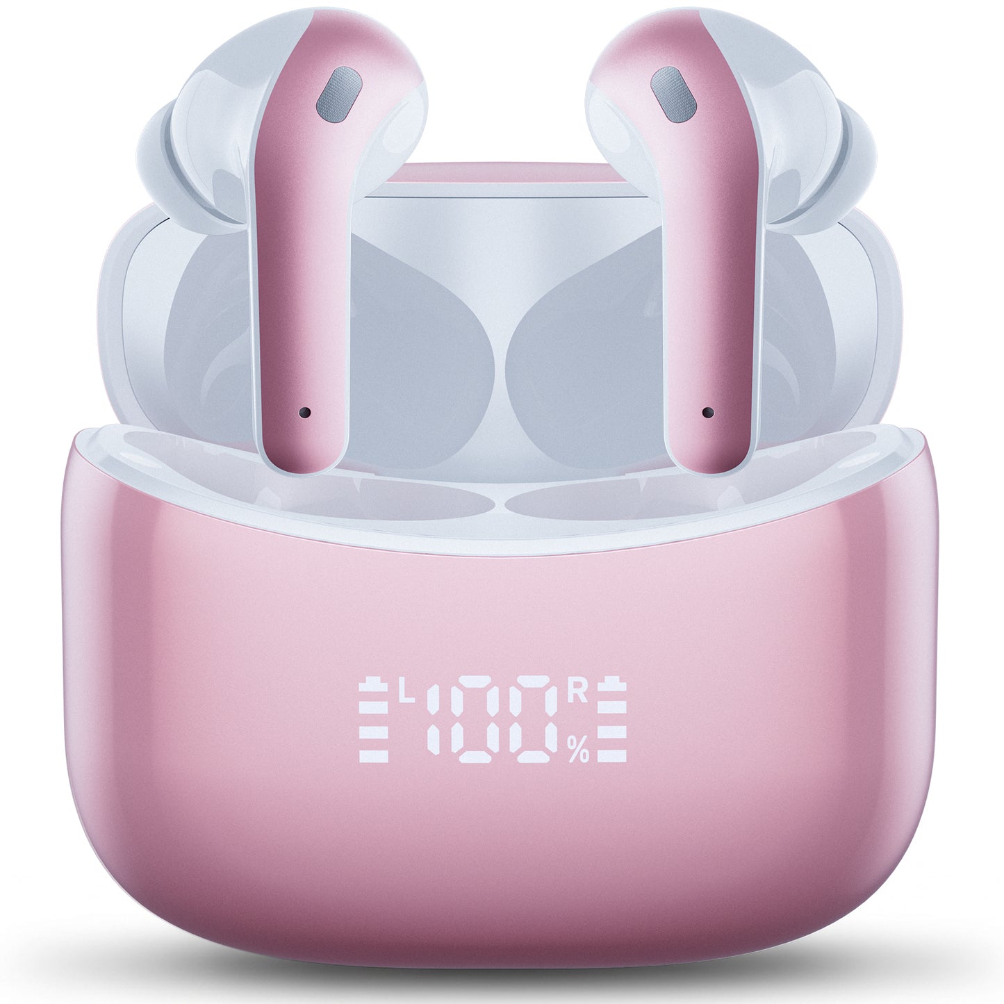 VEATOOL X15 Wireless Earbuds Bluetooth 5.3 Headphones,72H Hi-Fi Stereo Deep Bass Earphones with Noise Cancelling Mic IP7 Waterproof Sport Headset with LED Power Display for Laptop Pad Phones