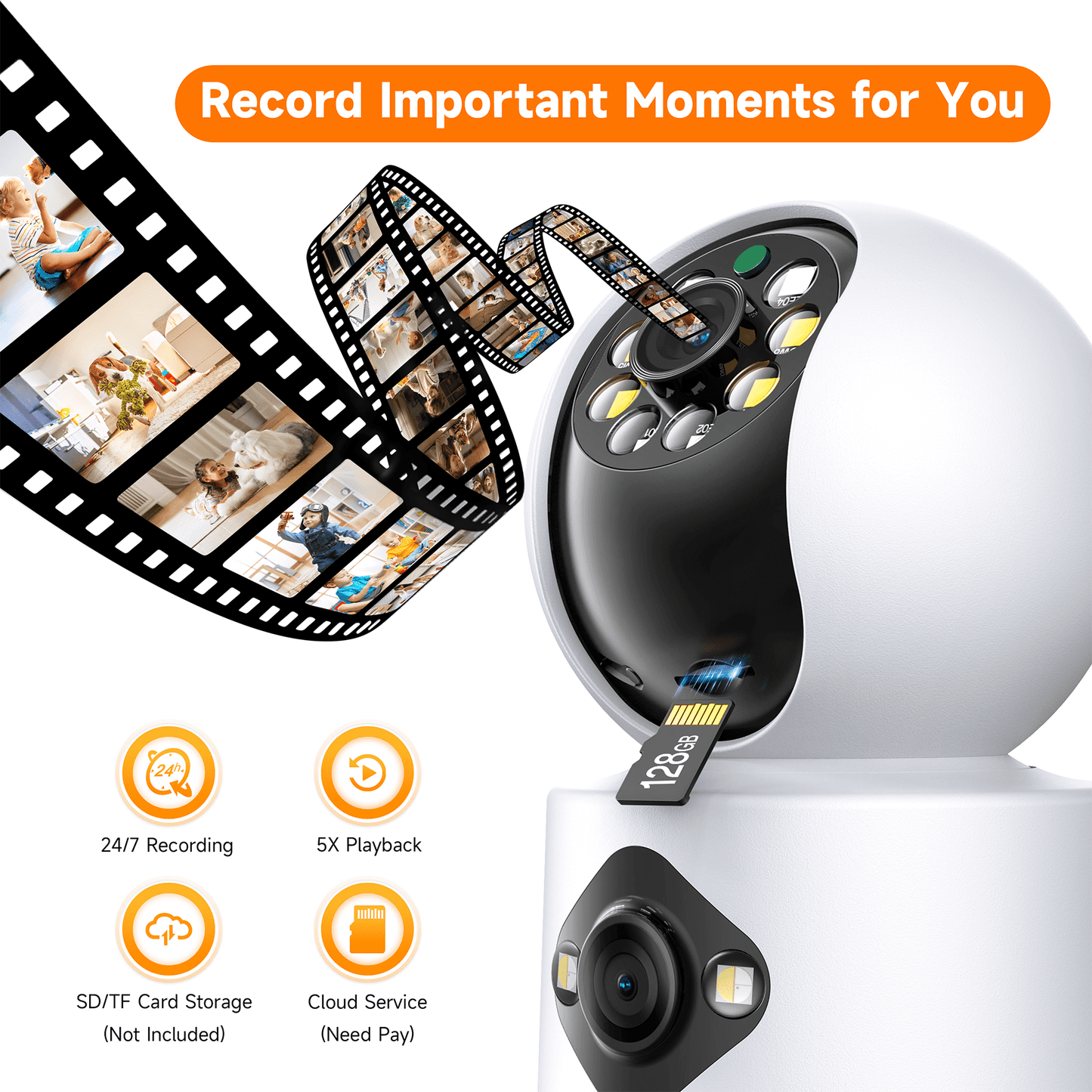 Losei 2.5K Indoor Security Camera,Dual Lens 360° Cameras for Home Security Indoor with Motion Detection Alert, Pet Camera with 2 Way Audio, Baby Monitor-Night Vision