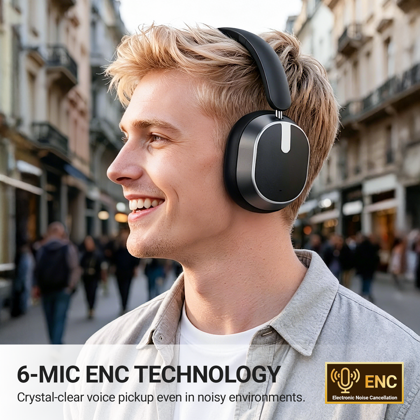 VEAT00L Hybrid Active Noise Cancelling Headphones, Wireless Over Ear Bluetooth 6.0 ANC Headset, 120 Hrs Playtime Wireless Headphones, Spatial Audio, Deep Bass,6-Mic ENC Clear Calls Comfort Fit Earcup