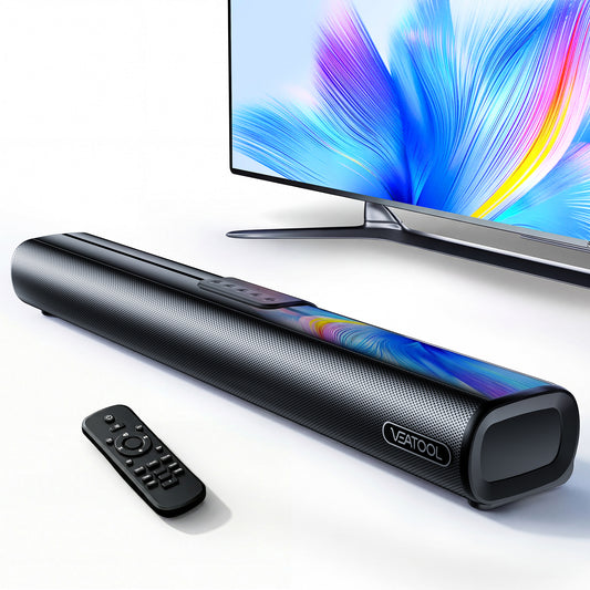 2.1ch Sound Bars for TV, Soundbar with Subwoofer, Wired & Wireless Bluetooth 5.4 3D Surround Speakers, Optical/HDMI/AUX/RCA/USB Connection, Wall Mountable, Remote Control