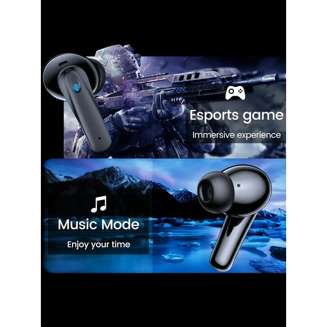 VEAT00L Wireless earbuds, Bluetooth headset 60 hours of battery life with noise cancellation Clear calls Built-in microphone IPX7 waterproof V5.3 Bluetooth earbuds Stereo earbuds for sports and work