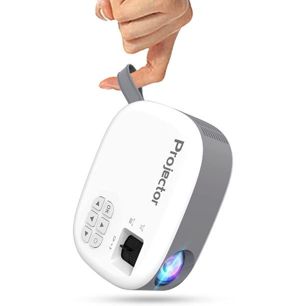 Mini Projector, Portable Projector for iPhone, 9000Lumens Full HD 1080P Supported Movie Projector, Portable Video Projector Compatible with TV Stick, Phone, HDMI, USB, TF