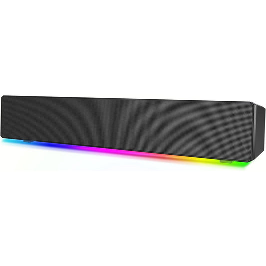 Computer Speaker Sound Bar - Wired & Wireless Bluetooth 5.0 Surround Bass Audio, Black Smart Home Speakers with AUX TFcard Connection - Best Theater Loud Speaker for Desktop TV Room ＆ PC