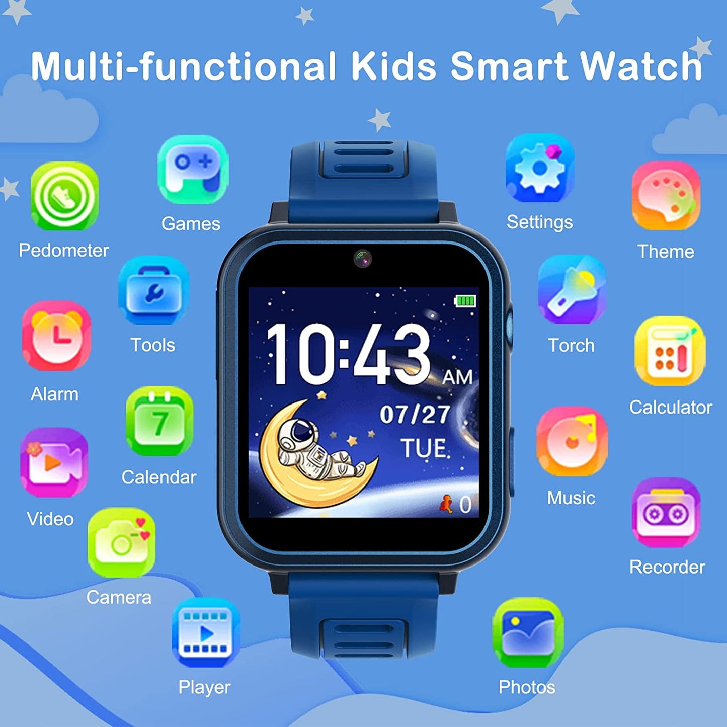 STA Smart Watch, 1.95"HD Smart Watch for Man Women,180 Sport Modes, Fitness Activity Tracker, IP68 Waterproof, Smart Watch for Android iOS （Blue）
