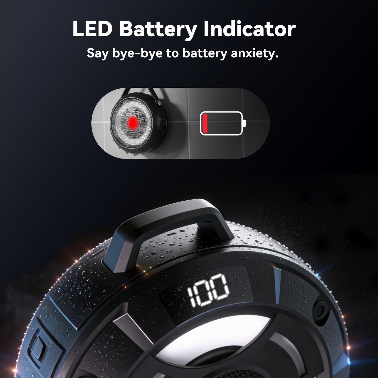 Bluetooth Shower Speaker,Portable Bluetooth 5.4 Speaker,24W Stereo Bass,RGB Lights,Wireless IPX7 Waterproof Speakers with Built In Mic,Digital Display,for Bathroom Party Travel Outdoor, Gift