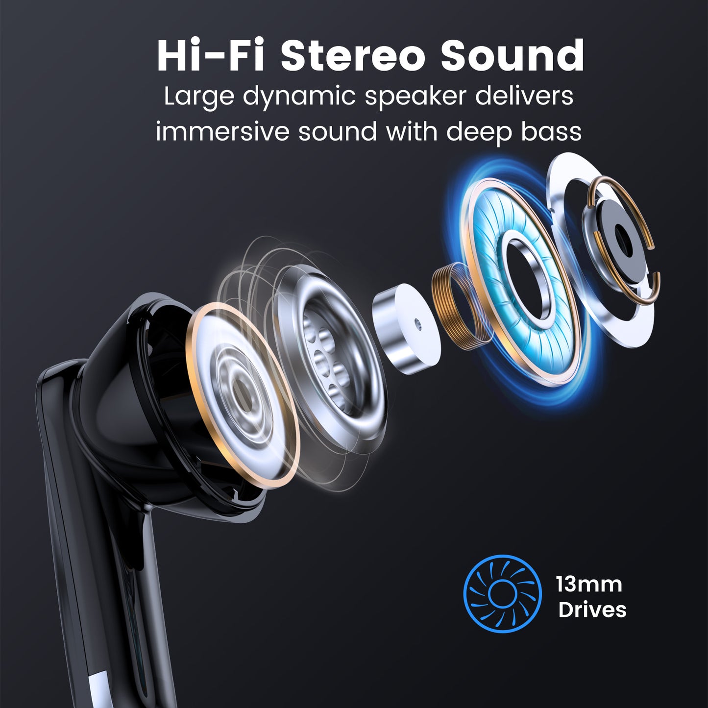 VEAT00L P91 Wireless Earbuds, Bluetooth Headphones V5.4 Stereo Ear buds with Noise Cancelling Mics, 60H Playback Mini Case with Dual LED Display, IP7 Waterproof in-Ear Earphones for Android iOS