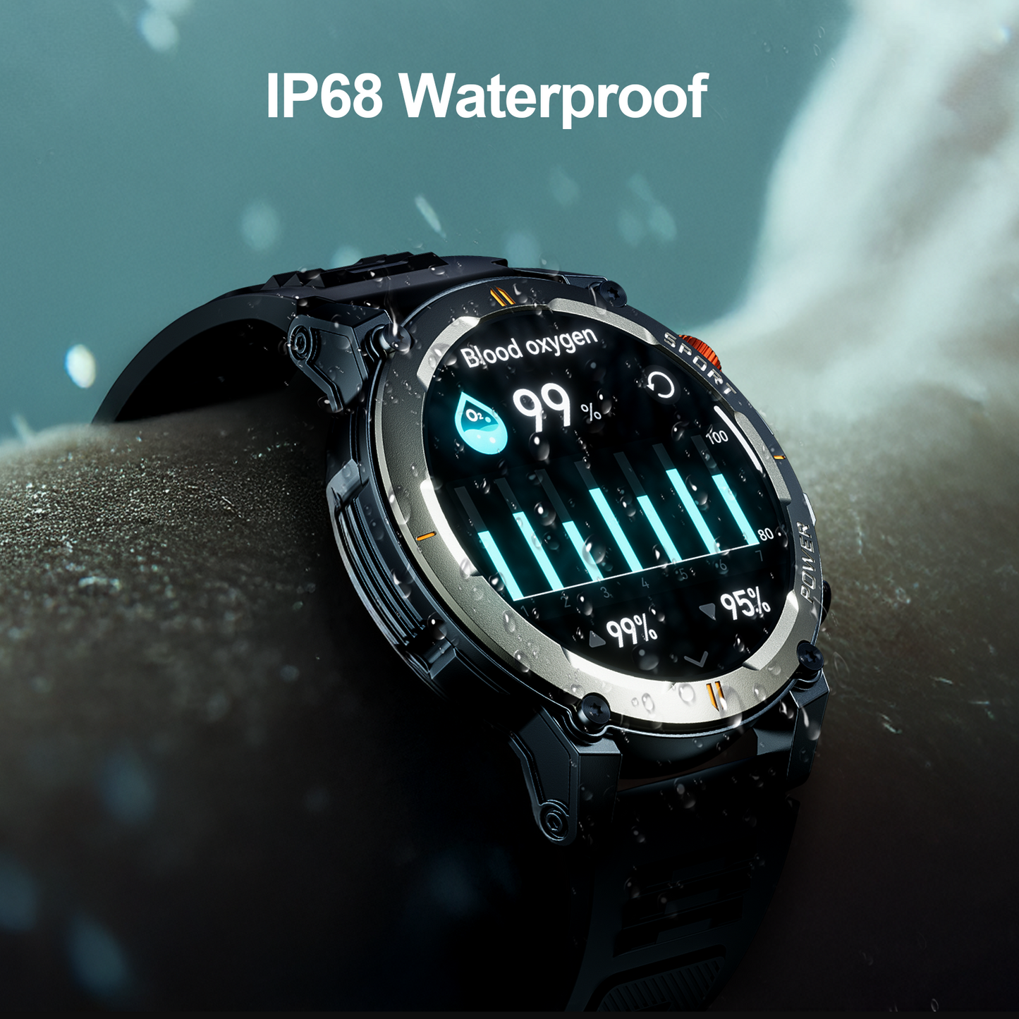 STA Smart Watch,IP68 Waterproof Smartwatch for Women Men 180+ Sports Modes,1.52-inch Fitness Tracker with Bluetooth Call(Answer/Make Calls) STA Smartwatch Compatible with Android and iPhone (Black)