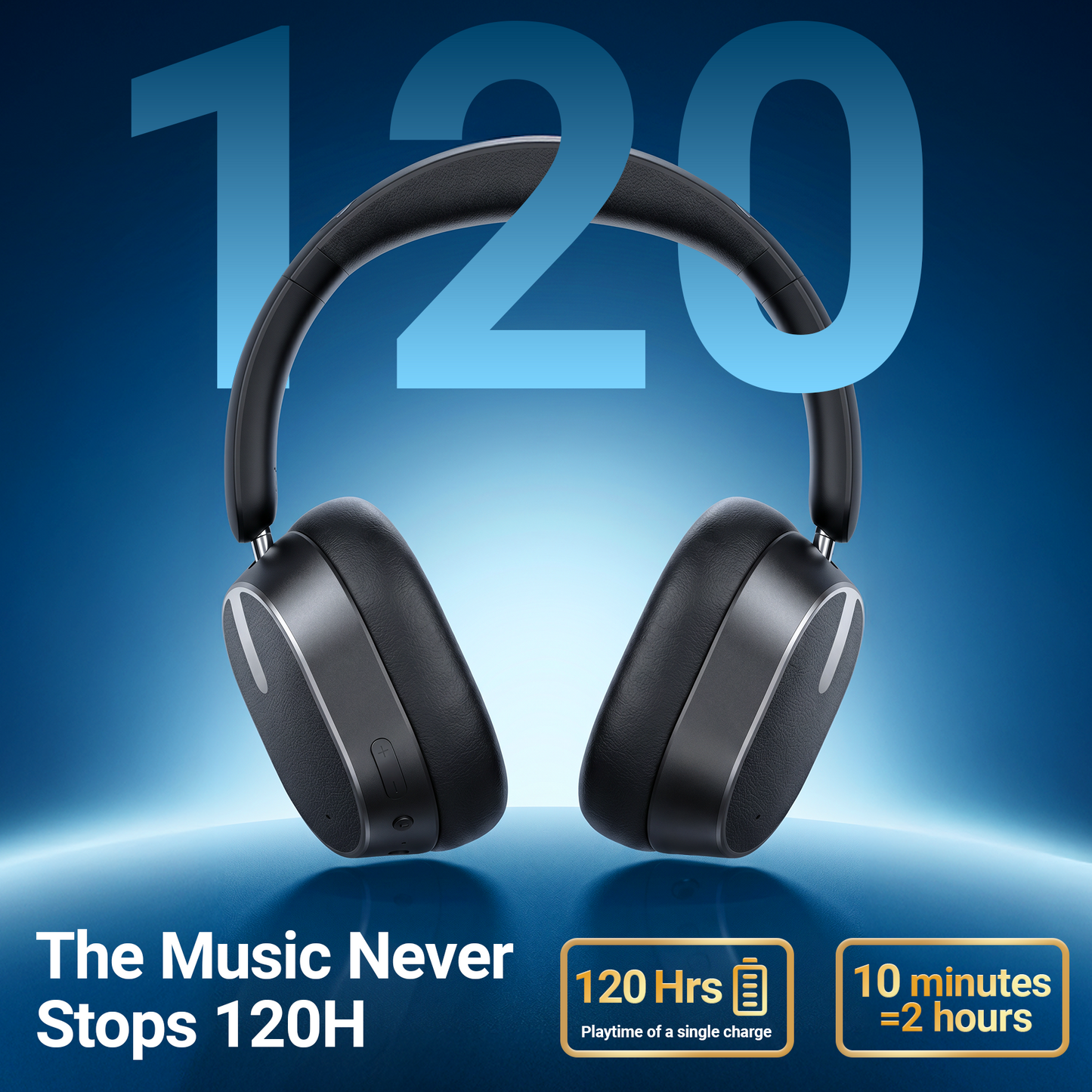 VEAT00L Hybrid Active Noise Cancelling Headphones, Wireless Over Ear Bluetooth 6.0 ANC Headset, 120 Hrs Playtime Wireless Headphones, Spatial Audio, Deep Bass,6-Mic ENC Clear Calls Comfort Fit Earcup