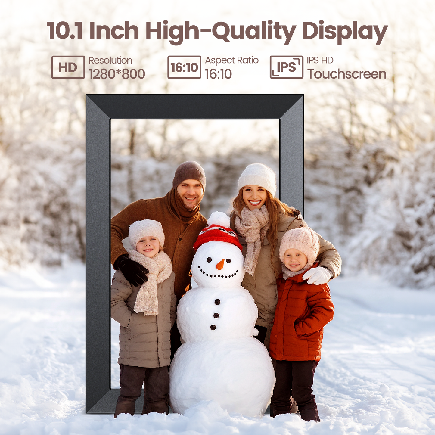 VEAT00L WiFi Digital Picture Frame 10.1 Inch, 1080P IPS Touch Screen Digital Photo Frame with 32GB Memory, Auto-Rotate, Wall Mountable, Instantly Send Photos or Videos from Anywhere via Uhale App
