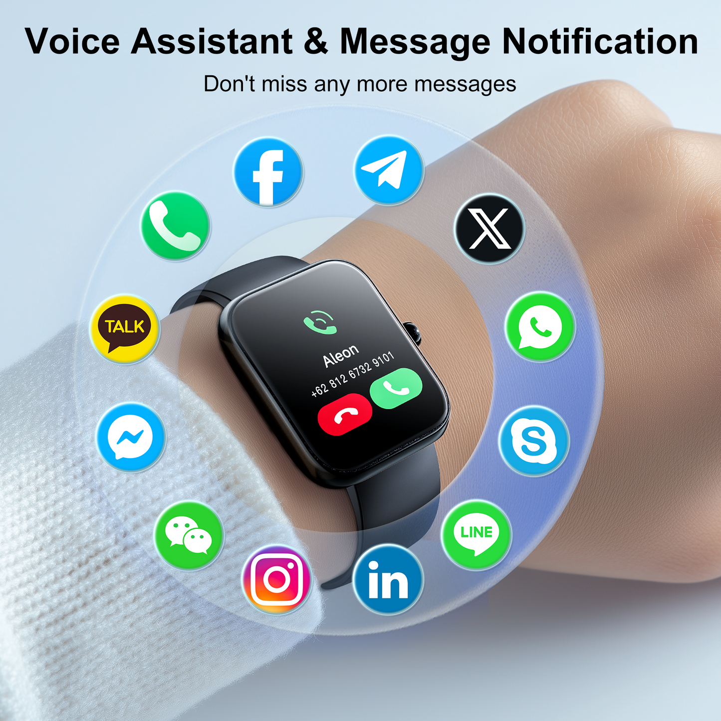 STA Smart Watch,IP68 Waterproof Smartwatch for Women Men 180+ Sports Modes,1.85-inch Fitness Tracker with Bluetooth Call(Answer/Make Calls) STA Smartwatch Compatible with Android and iPhone (Black）