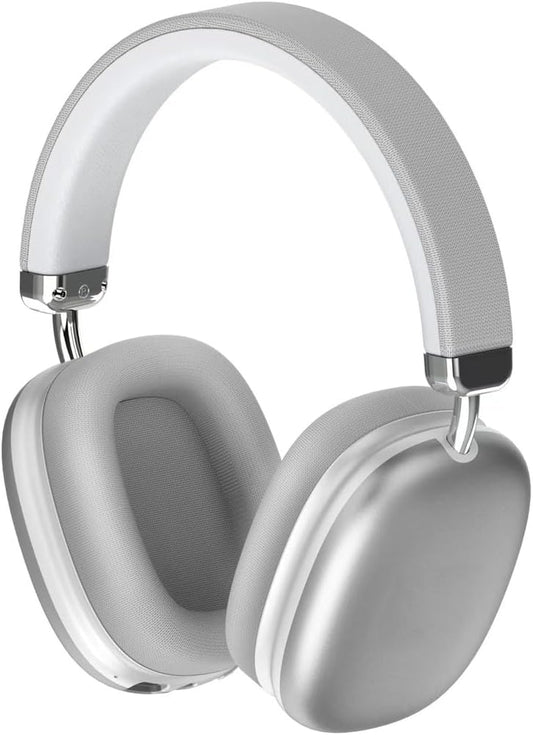 Wireless Over-Ear Headphones. Active Noise Cancelling, Transparency Mode, Spatial Audio, Bluetooth Headphones with Comfortable Protein Earpads, 24 Hours Playtime for Travel/Work,Silver