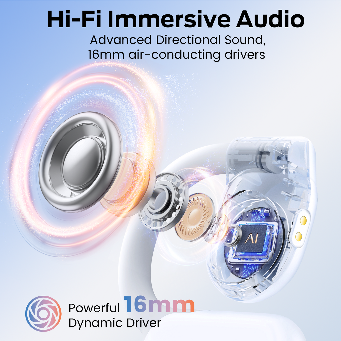 AI Translation Earbuds Real Time, 164 Language Translator Earbuds 4-in-1 Translation Headphones, Audifonos Traductores Inglés Español Open Ear Headphones with Audio and Video Calls, For Business