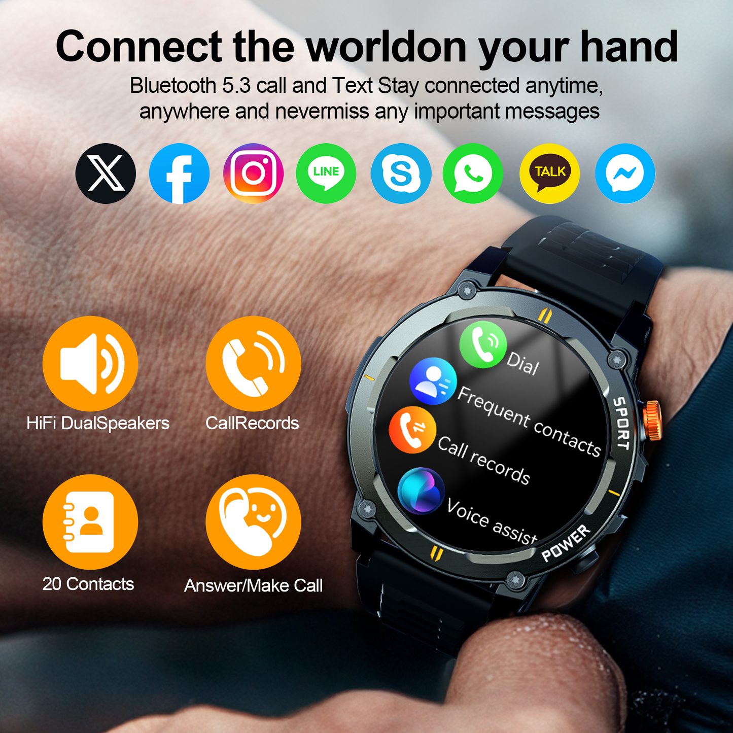 STA Smart Watch,IP68 Waterproof Smartwatch for Women Men 180+ Sports Modes,1.52-inch Fitness Tracker with Bluetooth Call(Answer/Make Calls) STA Smartwatch Compatible with Android and iPhone (Black)