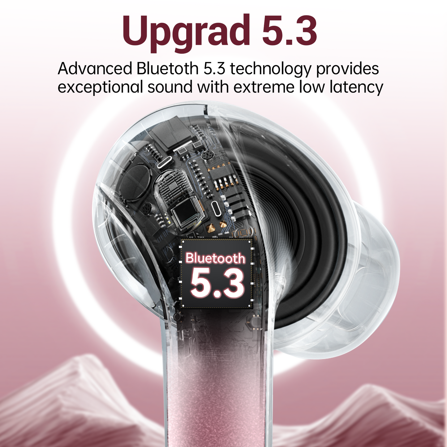 VEATOOL X15 Wireless Earbuds Bluetooth 5.3 Headphones,72H Hi-Fi Stereo Deep Bass Earphones with Noise Cancelling Mic IP7 Waterproof Sport Headset with LED Power Display for Laptop Pad Phones