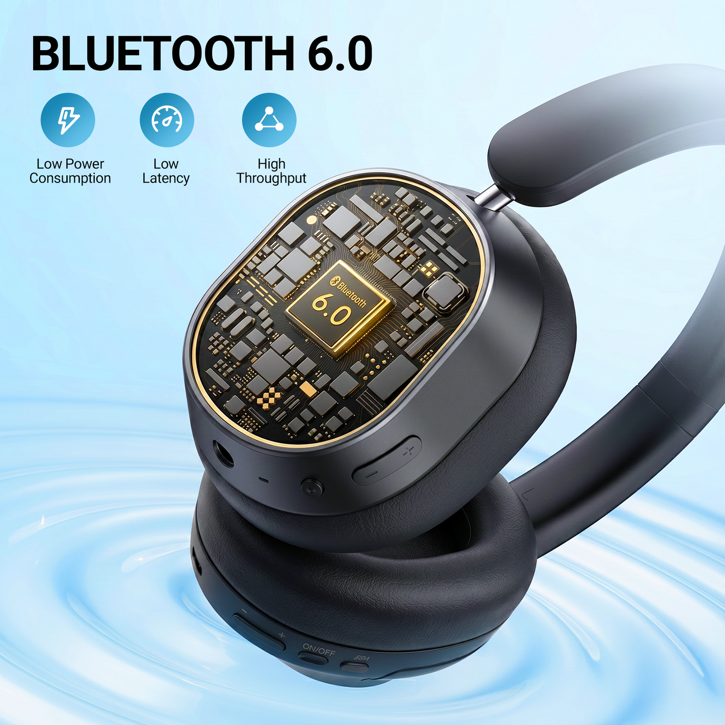 VEAT00L Hybrid Active Noise Cancelling Headphones, Wireless Over Ear Bluetooth 6.0 ANC Headset, 120 Hrs Playtime Wireless Headphones, Spatial Audio, Deep Bass,6-Mic ENC Clear Calls Comfort Fit Earcup