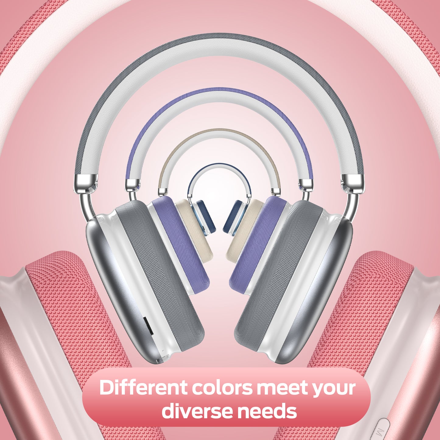 Bluetooth Headphones Over Ear, 65Hrs Playtime Wireless Headphones,Bass Boosted by 90%,Lightweight Headset with Deep Bass, Clear Call with 4 Noise Cancelling Mics,Low Latency for Travel Work Cellphone