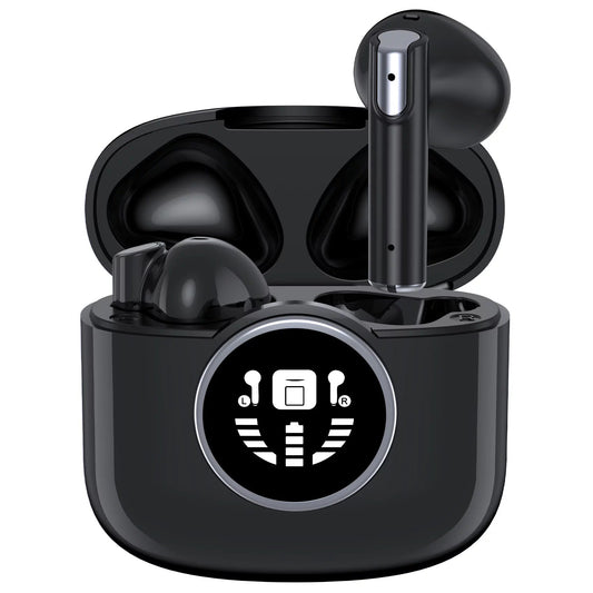 Wireless Earbuds Bluetooth 5.0 Headphones IPX5 Waterproof TWS Deep Bass Stereo Noise Cancelling Headset in Ear 50H Playtime Mic USB-C Charging Case LED Battery Display for Sport