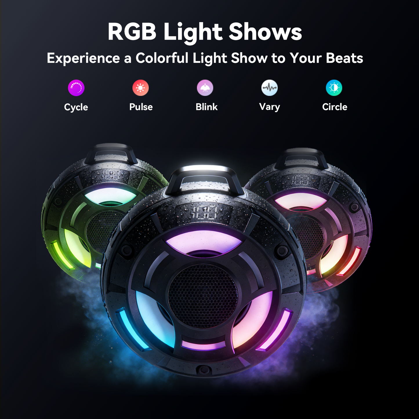 Bluetooth Shower Speaker,Portable Bluetooth 5.4 Speaker,24W Stereo Bass,RGB Lights,Wireless IPX7 Waterproof Speakers with Built In Mic,Digital Display,for Bathroom Party Travel Outdoor, Gift