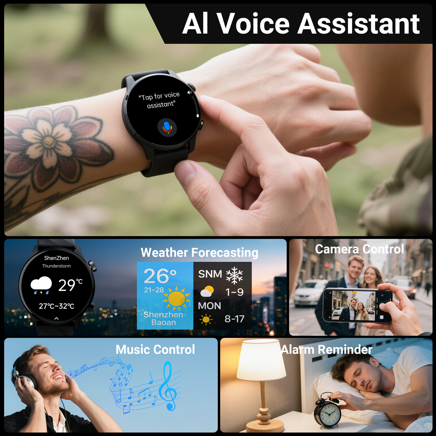 STA Smart Watch,IP68 Waterproof Smartwatch for Women Men 180+ Sports Modes,1.39-inch Fitness Tracker with Bluetooth Call(Answer/Make Calls) STA Smartwatch Compatible with Android and iPhone (Black)