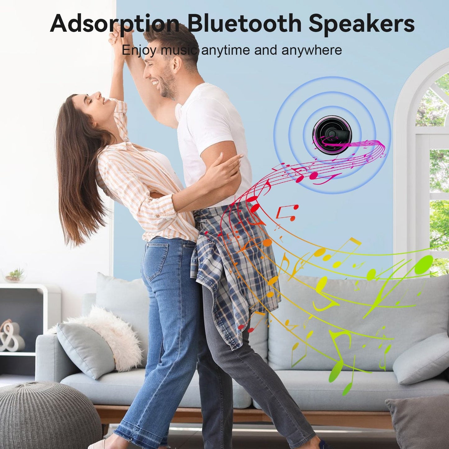 Bluetooth Speakers,Portable Wireless Speaker with 5W Stereo Sound, LED Colorful Lights,Magnetic base,Portable Speaker for Home Game Party Beach Camping