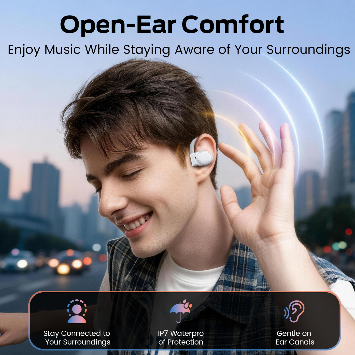 AI Translation Earbuds Real Time, 164 Language Translator Earbuds 4-in-1 Translation Headphones, Audifonos Traductores Inglés Español Open Ear Headphones with Audio and Video Calls, For Business