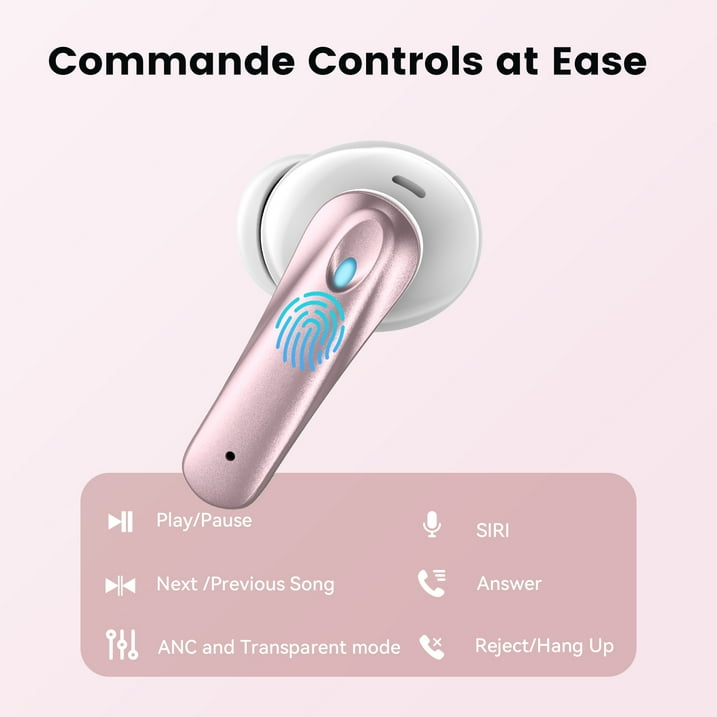 VEAT00L Wireless earbuds, Bluetooth headset 60 hours of battery life with noise cancellation Clear calls Built-in microphone IPX7 waterproof V5.3 Bluetooth earbuds Stereo earbuds for sports and work