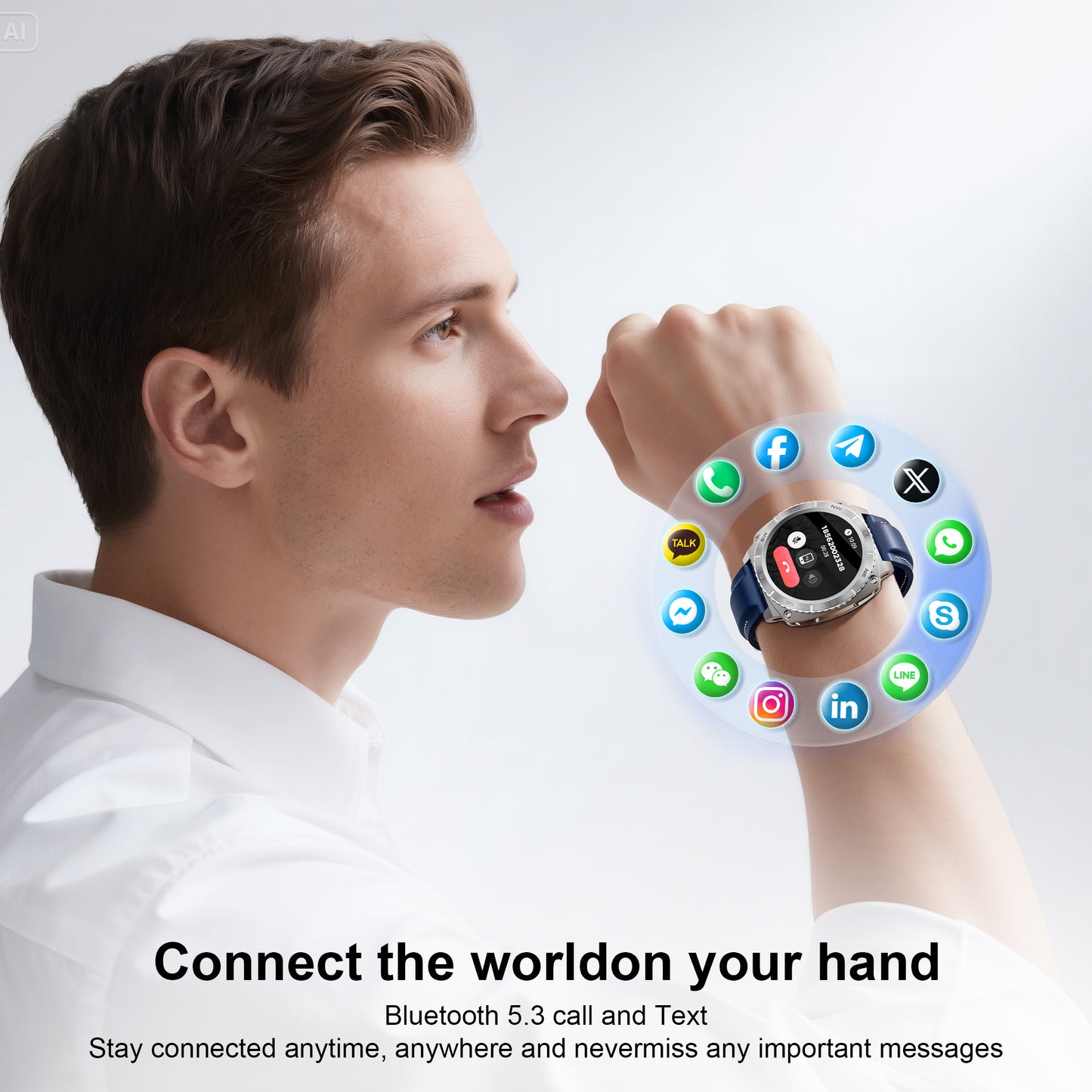 STA Smart Watch,IP68 Waterproof Smartwatch for Women Men 180+ Sports Modes,1.43-inch Fitness Tracker with Bluetooth Call(Answer/Make Calls) STA Smartwatch Compatible with Android and iPhone (Black)